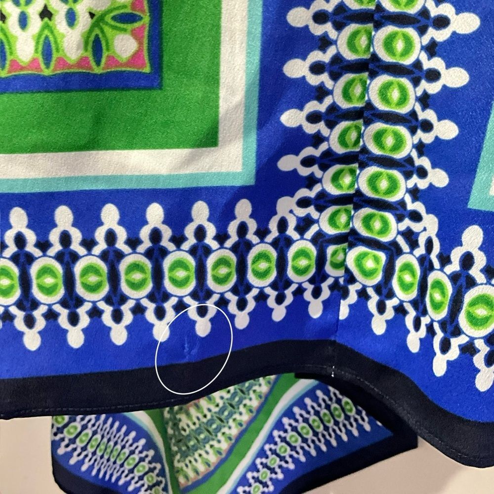 Eliza J Halter Handkerchief Hem Scarf Print Dress Green 8 - Picture 5 of 12